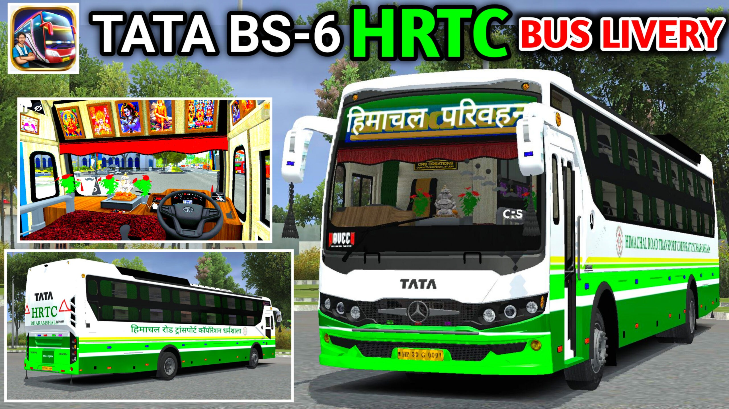 TATA BS6 HRTC LIVERY FOR BUS SIMULATOR INDONESIA